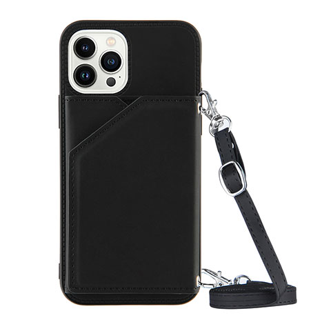 Coque Luxe Cuir Housse Etui Y04B pour Apple iPhone 14 Pro Noir