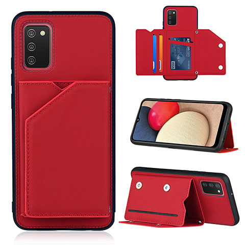 Coque Luxe Cuir Housse Etui Y04B pour Samsung Galaxy A03s Rouge