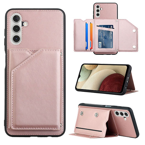 Coque Luxe Cuir Housse Etui Y04B pour Samsung Galaxy A13 5G Or Rose