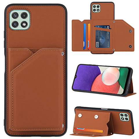 Coque Luxe Cuir Housse Etui Y04B pour Samsung Galaxy A22 5G Marron