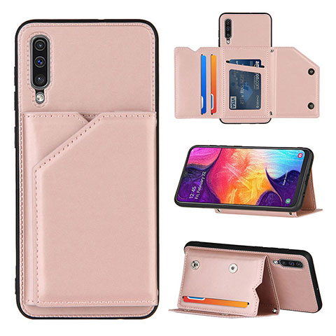 Coque Luxe Cuir Housse Etui Y04B pour Samsung Galaxy A30S Or Rose