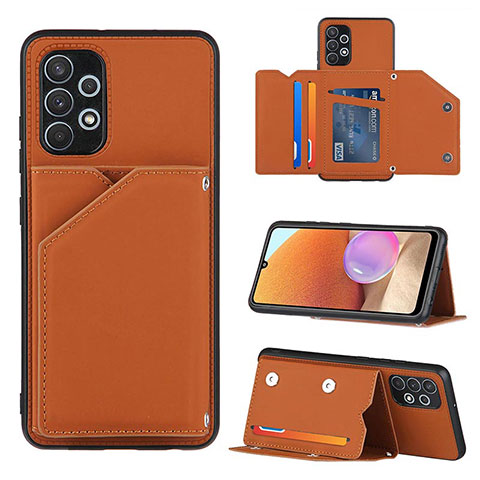 Coque Luxe Cuir Housse Etui Y04B pour Samsung Galaxy A32 4G Marron