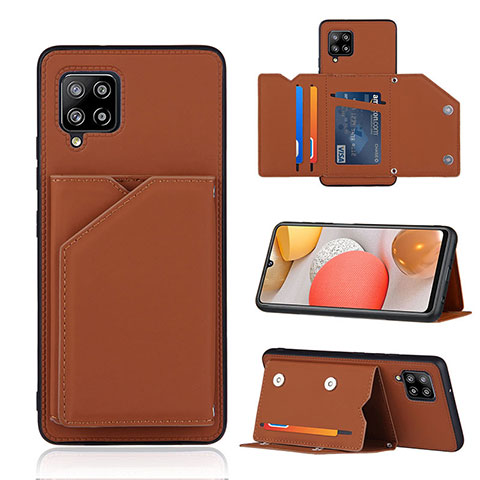 Coque Luxe Cuir Housse Etui Y04B pour Samsung Galaxy A42 5G Marron