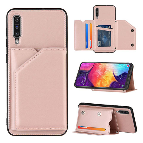 Coque Luxe Cuir Housse Etui Y04B pour Samsung Galaxy A50S Or Rose