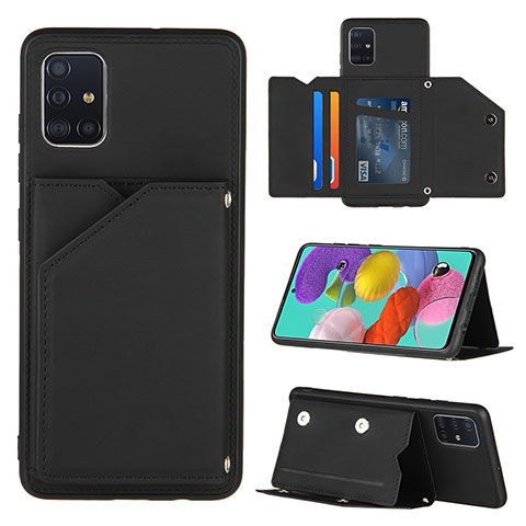 Coque Luxe Cuir Housse Etui Y04B pour Samsung Galaxy A51 4G Noir