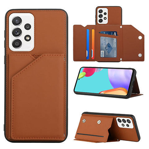 Coque Luxe Cuir Housse Etui Y04B pour Samsung Galaxy A53 5G Marron