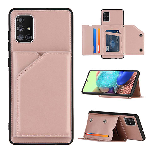 Coque Luxe Cuir Housse Etui Y04B pour Samsung Galaxy A71 4G A715 Or Rose