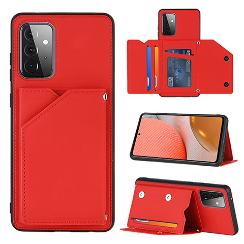 Coque Luxe Cuir Housse Etui Y04B pour Samsung Galaxy A72 5G Rouge