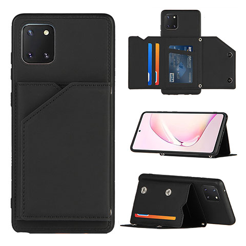 Coque Luxe Cuir Housse Etui Y04B pour Samsung Galaxy A81 Noir