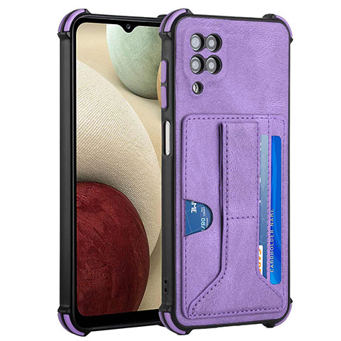 Coque Luxe Cuir Housse Etui Y04B pour Samsung Galaxy F12 Violet