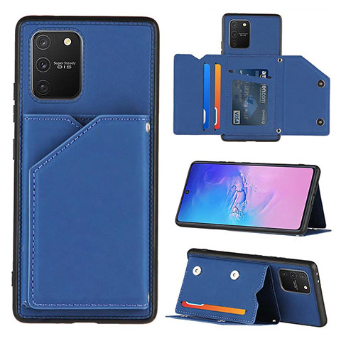 Coque Luxe Cuir Housse Etui Y04B pour Samsung Galaxy M80S Bleu