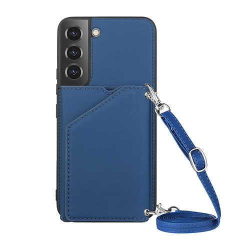 Coque Luxe Cuir Housse Etui Y04B pour Samsung Galaxy S21 Plus 5G Bleu