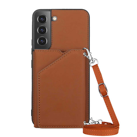 Coque Luxe Cuir Housse Etui Y04B pour Samsung Galaxy S21 Plus 5G Marron