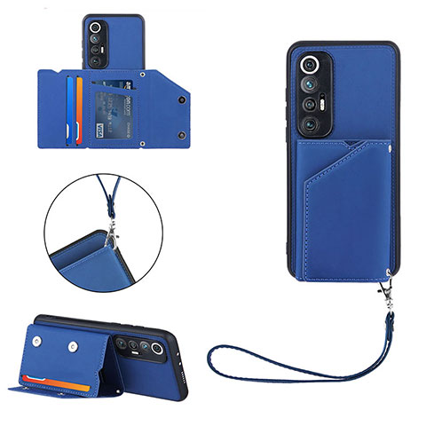 Coque Luxe Cuir Housse Etui Y04B pour Xiaomi Mi 10S 5G Bleu