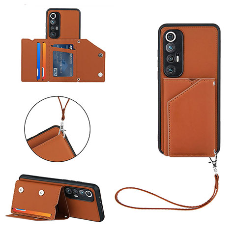 Coque Luxe Cuir Housse Etui Y04B pour Xiaomi Mi 10S 5G Marron