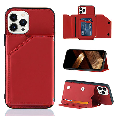 Coque Luxe Cuir Housse Etui Y05B pour Apple iPhone 13 Pro Max Rouge