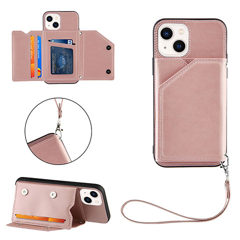 Coque Luxe Cuir Housse Etui Y06B pour Apple iPhone 14 Plus Or Rose