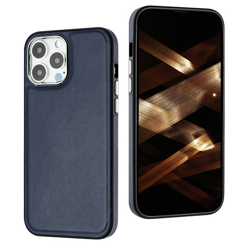 Coque Luxe Cuir Housse Etui Y07B pour Apple iPhone 14 Pro Bleu