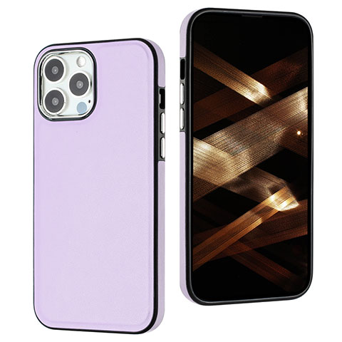 Coque Luxe Cuir Housse Etui Y07B pour Apple iPhone 15 Pro Violet Clair