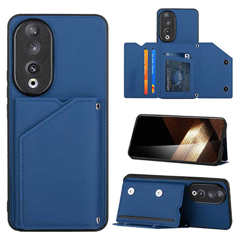 Coque Luxe Cuir Housse Etui YB1 pour Huawei Honor 90 5G Bleu