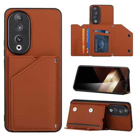 Coque Luxe Cuir Housse Etui YB1 pour Huawei Honor 90 5G Marron