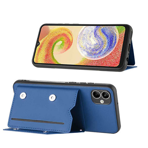 Coque Luxe Cuir Housse Etui YB1 pour Samsung Galaxy A04 4G Bleu