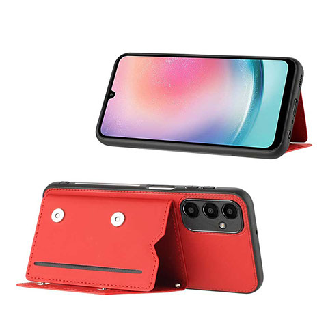 Coque Luxe Cuir Housse Etui YB1 pour Samsung Galaxy A14 5G Rouge