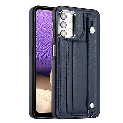 Coque Luxe Cuir Housse Etui YB1 pour Samsung Galaxy A32 5G Bleu