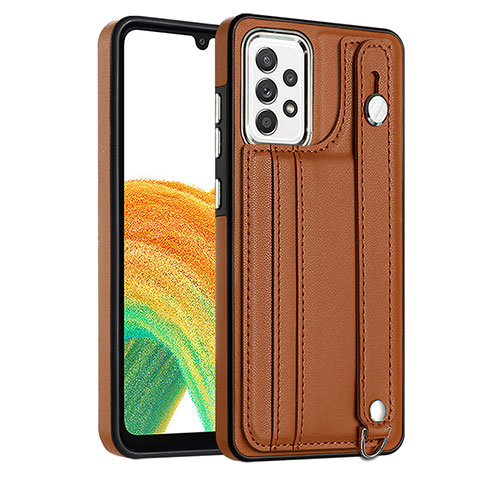 Coque Luxe Cuir Housse Etui YB1 pour Samsung Galaxy A33 5G Marron