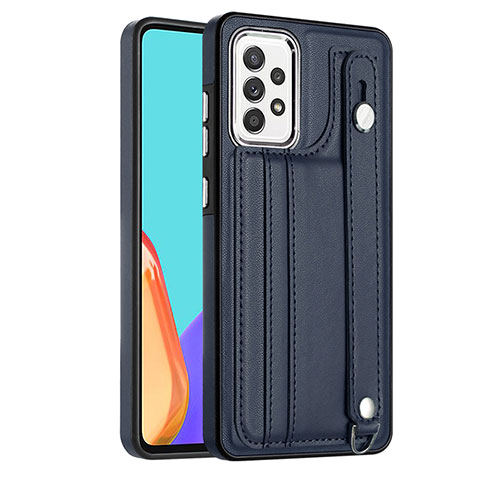 Coque Luxe Cuir Housse Etui YB1 pour Samsung Galaxy A52s 5G Bleu