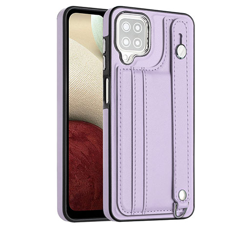 Coque Luxe Cuir Housse Etui YB1 pour Samsung Galaxy F12 Violet