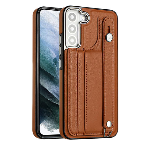 Coque Luxe Cuir Housse Etui YB1 pour Samsung Galaxy S21 FE 5G Marron