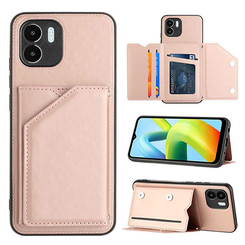 Coque Luxe Cuir Housse Etui YB1 pour Xiaomi Poco C50 Or Rose