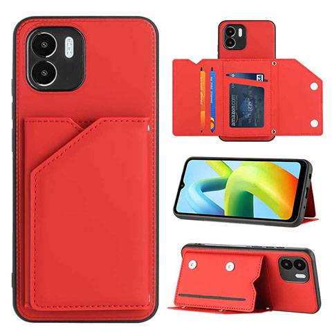 Coque Luxe Cuir Housse Etui YB1 pour Xiaomi Poco C50 Rouge