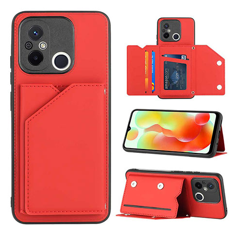 Coque Luxe Cuir Housse Etui YB1 pour Xiaomi Poco C55 Rouge