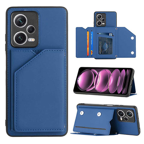 Coque Luxe Cuir Housse Etui YB1 pour Xiaomi Poco X5 5G Bleu