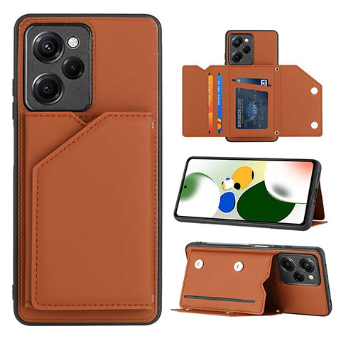 Coque Luxe Cuir Housse Etui YB1 pour Xiaomi Poco X5 Pro 5G Marron