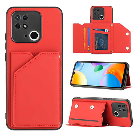 Coque Luxe Cuir Housse Etui YB1 pour Xiaomi Redmi 10 India Rouge