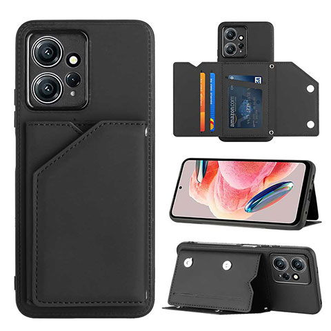 Coque Luxe Cuir Housse Etui YB1 pour Xiaomi Redmi Note 12 4G Noir