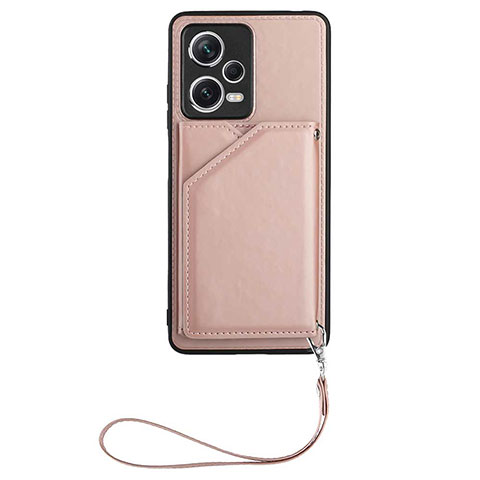 Coque Luxe Cuir Housse Etui YB1 pour Xiaomi Redmi Note 12 Explorer Or Rose