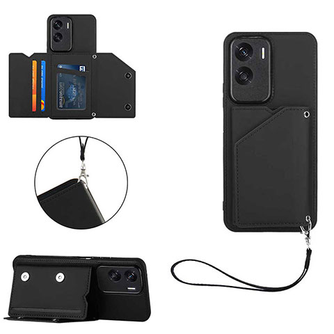 Coque Luxe Cuir Housse Etui YB2 pour Huawei Honor 90 Lite 5G Noir