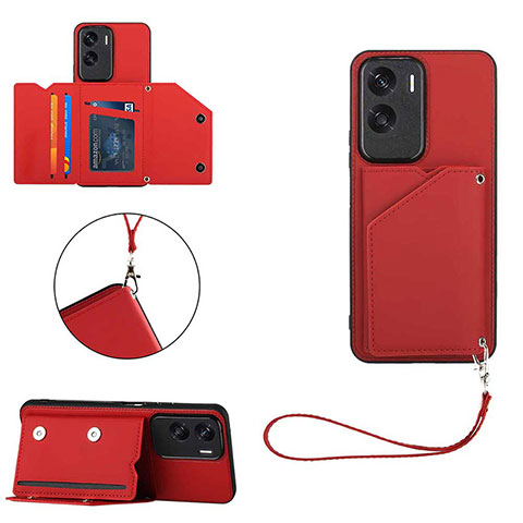 Coque Luxe Cuir Housse Etui YB2 pour Huawei Honor 90 Lite 5G Rouge