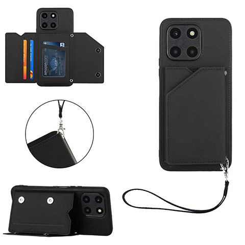 Coque Luxe Cuir Housse Etui YB2 pour Huawei Honor X6a Noir