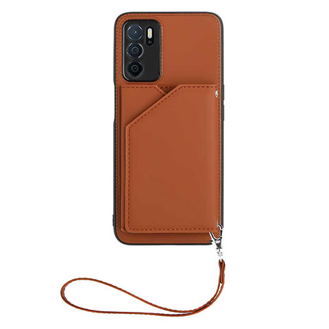 Coque Luxe Cuir Housse Etui YB2 pour Oppo A16 Marron