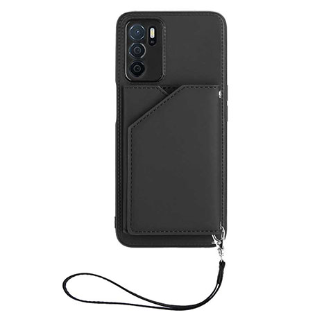 Coque Luxe Cuir Housse Etui YB2 pour Oppo A16 Noir