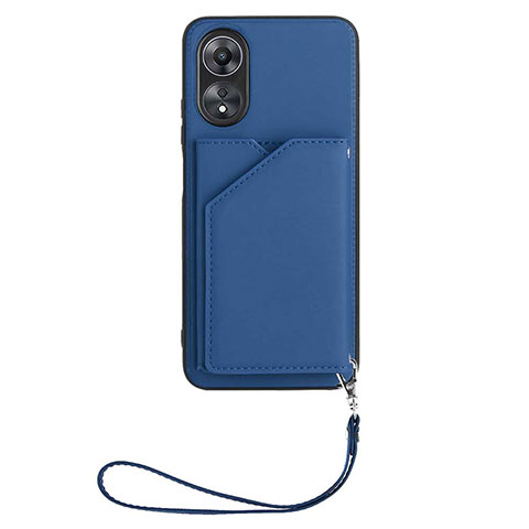 Coque Luxe Cuir Housse Etui YB2 pour Oppo A17 Bleu