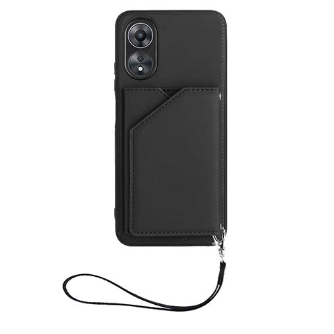 Coque Luxe Cuir Housse Etui YB2 pour Oppo A17 Noir