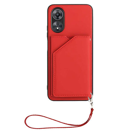 Coque Luxe Cuir Housse Etui YB2 pour Oppo A17 Rouge