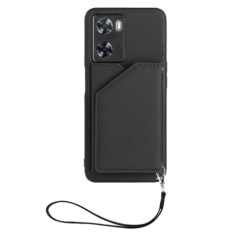 Coque Luxe Cuir Housse Etui YB2 pour Oppo A77 4G Noir