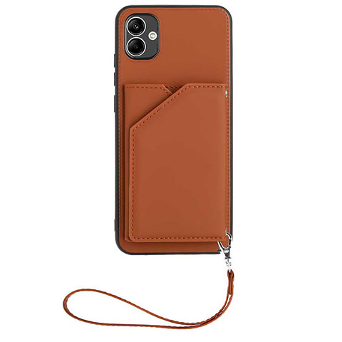 Coque Luxe Cuir Housse Etui YB2 pour Samsung Galaxy A04 4G Marron